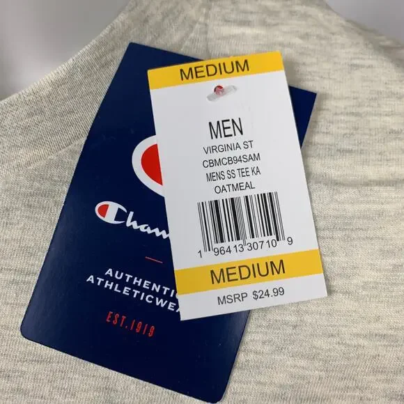 Champion Virginia State University Trojans Cream T-Shirt Medium - Picture 4 of 4